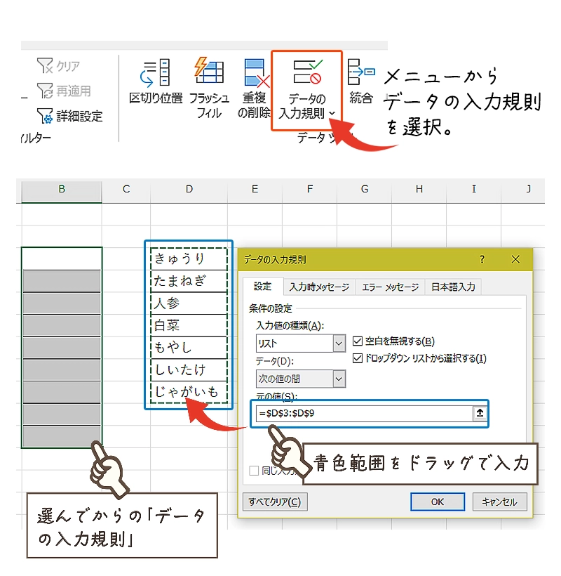 データの入力規則