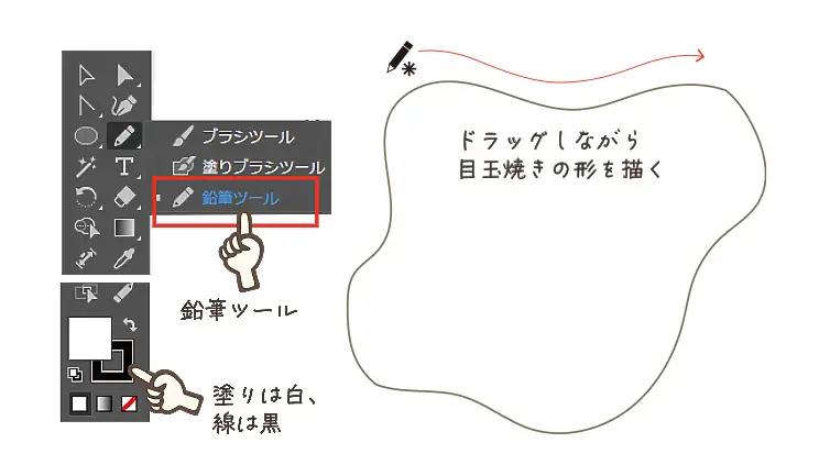 イラレの鉛筆ツールの使い方