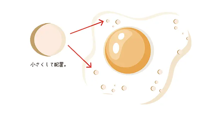 気泡を目玉焼きに載せる