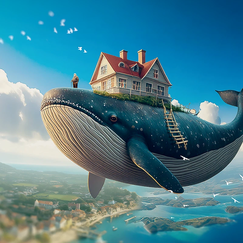photoshop講習/空飛ぶクジラ