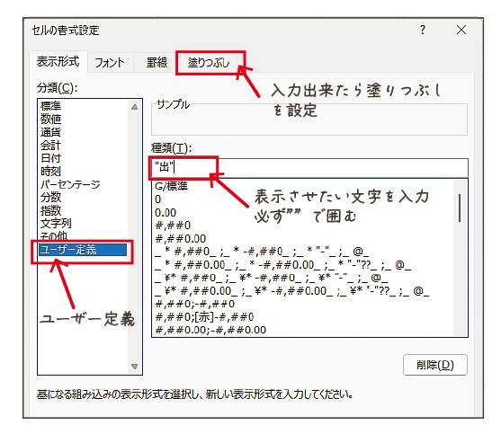 表示形式の設定