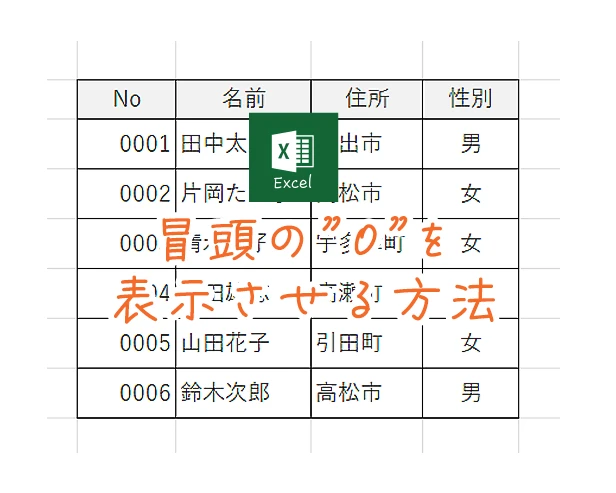 エクセルで冒頭に0を付ける方法