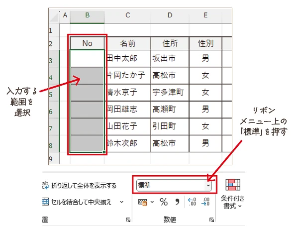 文字列にして冒頭に0を表示させる