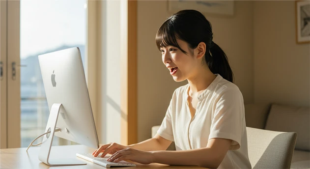 横画像_パソコンをする女性
