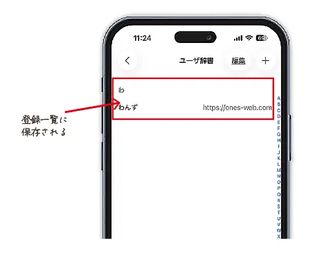 単語登録に登録される